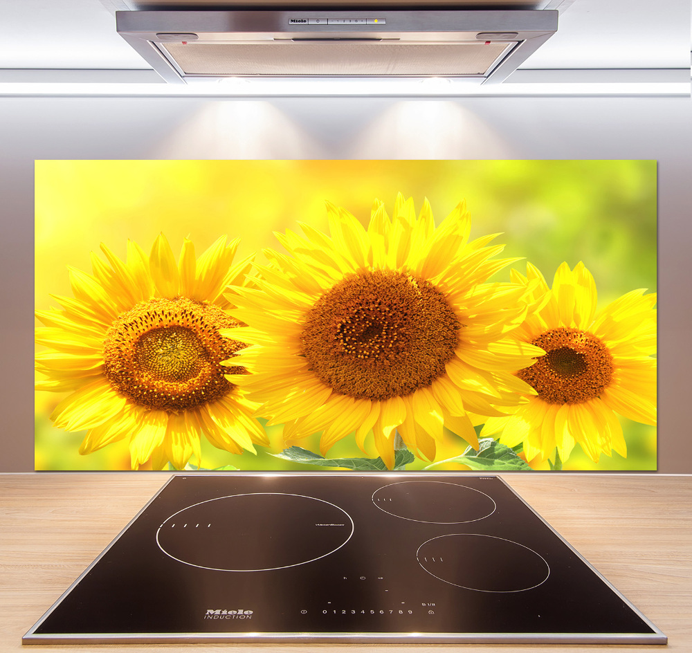 Kitchen wall panels Sunflowers