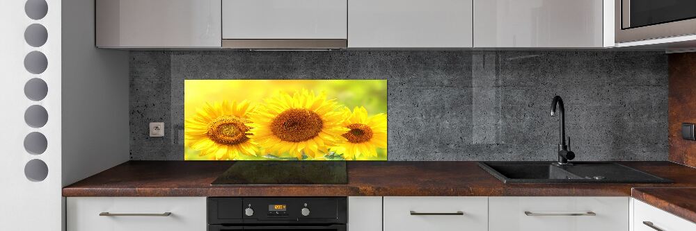 Kitchen wall panels Sunflowers