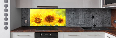 Kitchen wall panels Sunflowers