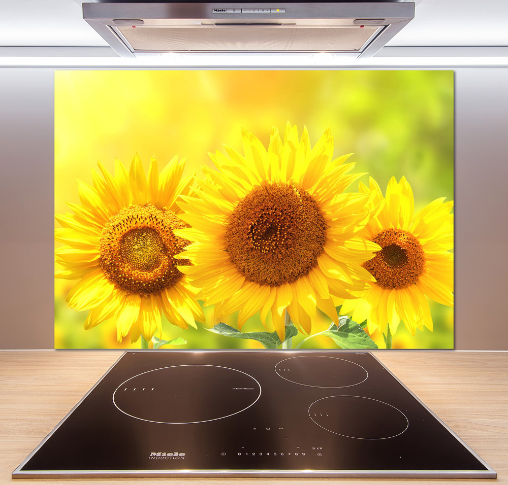 Kitchen wall panels Sunflowers