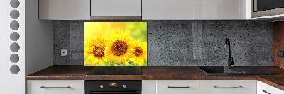 Kitchen wall panels Sunflowers