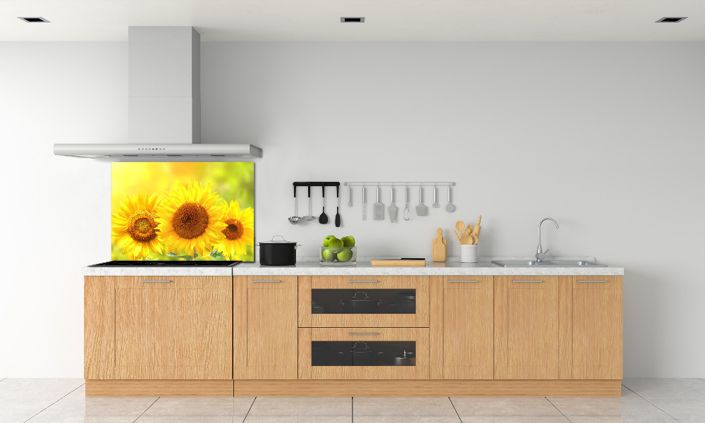 Kitchen wall panels Sunflowers