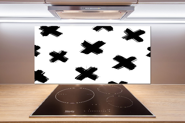 Cooker splashback Black and white spots