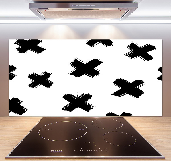 Cooker splashback Black and white spots