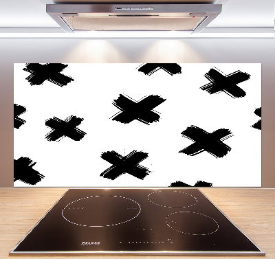 Cooker splashback Black and white spots