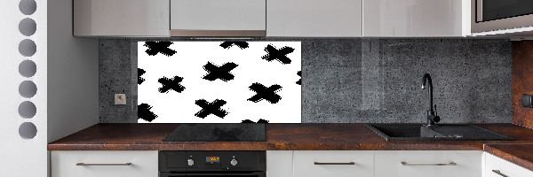 Cooker splashback Black and white spots