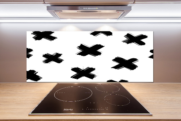 Cooker splashback Black and white spots