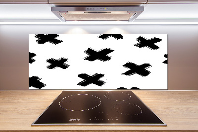 Cooker splashback Black and white spots