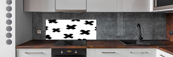 Cooker splashback Black and white spots