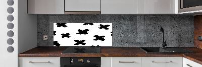 Cooker splashback Black and white spots