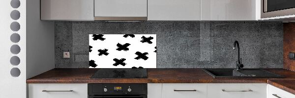 Cooker splashback Black and white spots