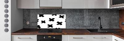 Cooker splashback Black and white spots