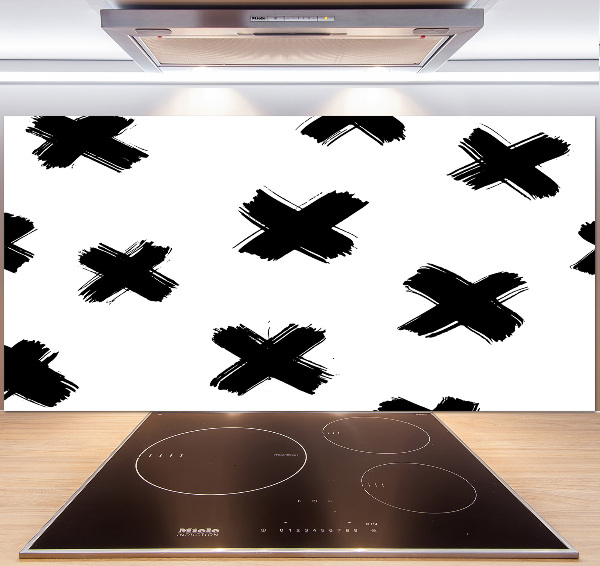 Cooker splashback Black and white spots