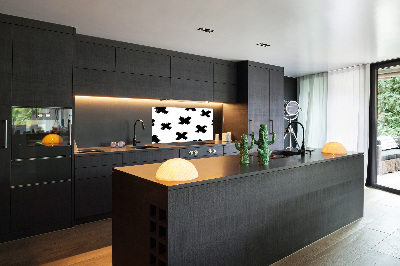 Cooker splashback Black and white spots