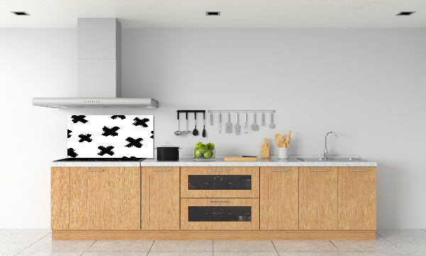 Cooker splashback Black and white spots