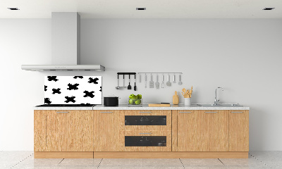 Cooker splashback Black and white spots