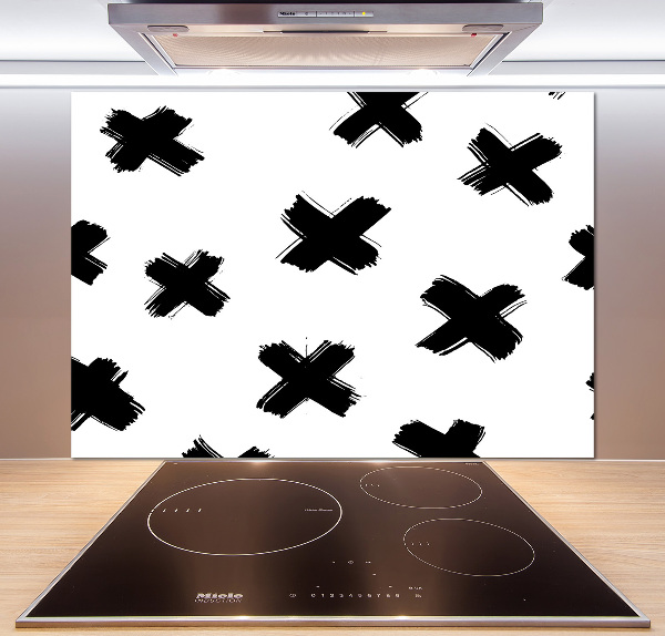 Cooker splashback Black and white spots