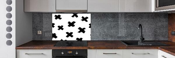 Cooker splashback Black and white spots