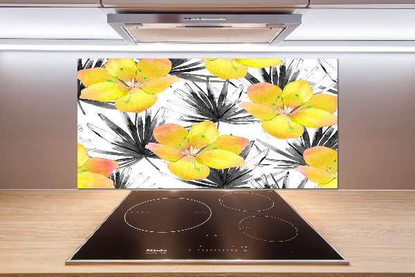 Cooker splashback Tropical flowers