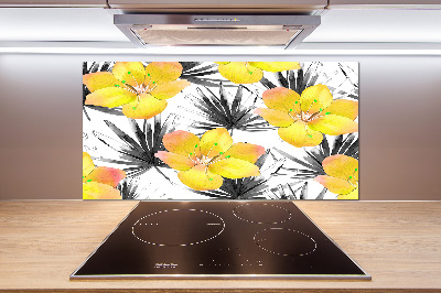 Cooker splashback Tropical flowers