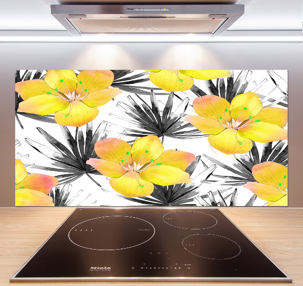 Cooker splashback Tropical flowers