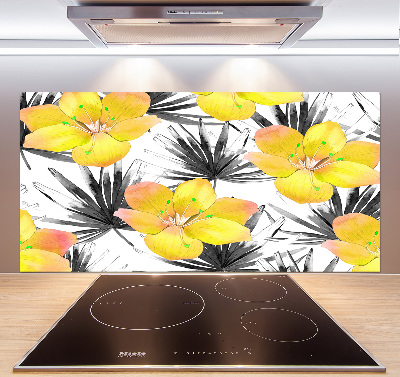 Cooker splashback Tropical flowers