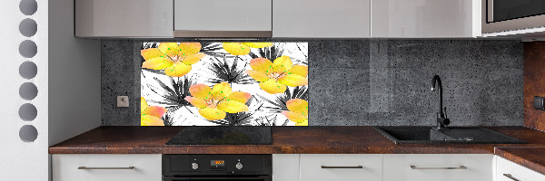 Cooker splashback Tropical flowers