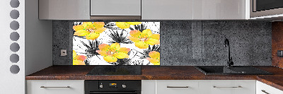 Cooker splashback Tropical flowers