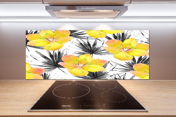 Cooker splashback Tropical flowers