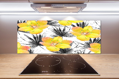 Cooker splashback Tropical flowers