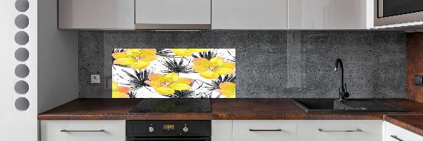 Cooker splashback Tropical flowers