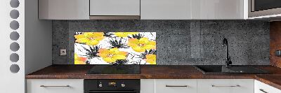 Cooker splashback Tropical flowers