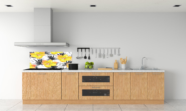 Cooker splashback Tropical flowers