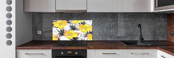 Cooker splashback Tropical flowers