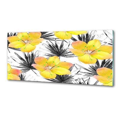 Cooker splashback Tropical flowers