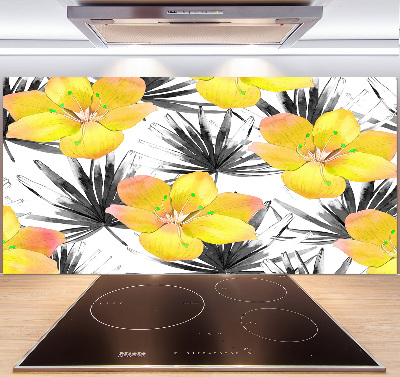 Cooker splashback Tropical flowers