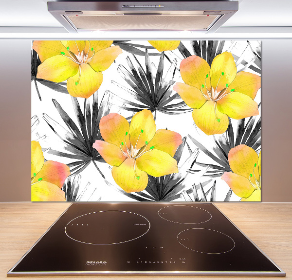 Cooker splashback Tropical flowers