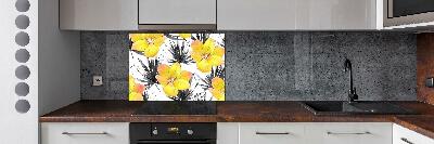 Cooker splashback Tropical flowers