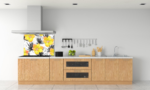 Cooker splashback Tropical flowers