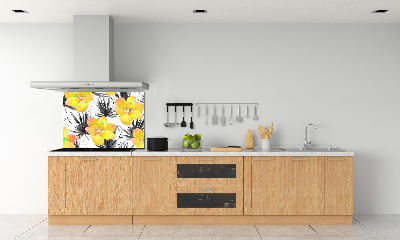 Cooker splashback Tropical flowers