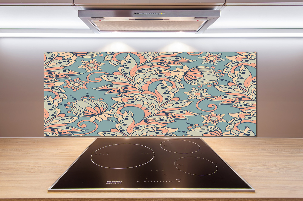 Cooker splashback Ethnic flowers