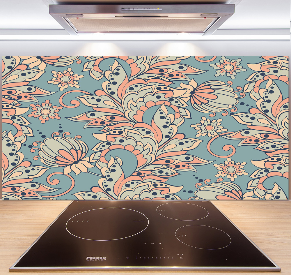 Cooker splashback Ethnic flowers