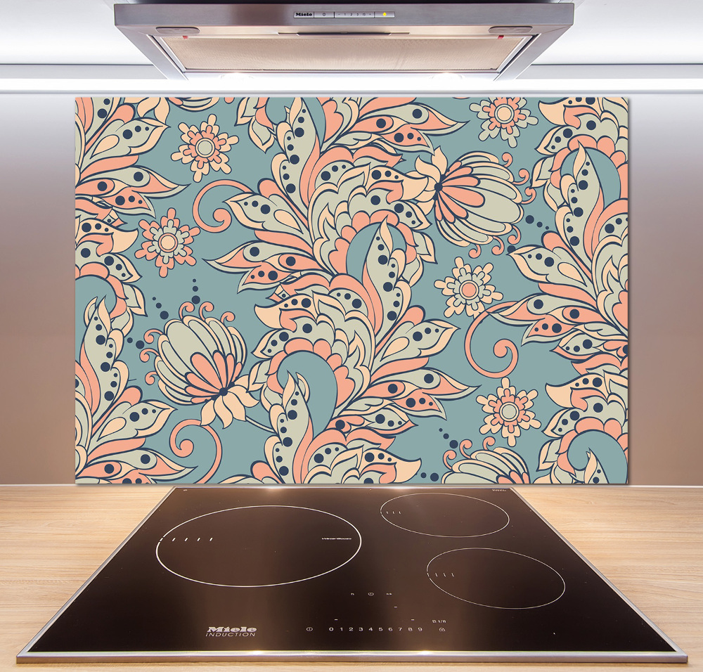 Cooker splashback Ethnic flowers