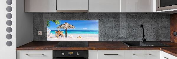 Cooker splashback Holidays on the beach