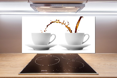 Cooker splashback Pouring coffee