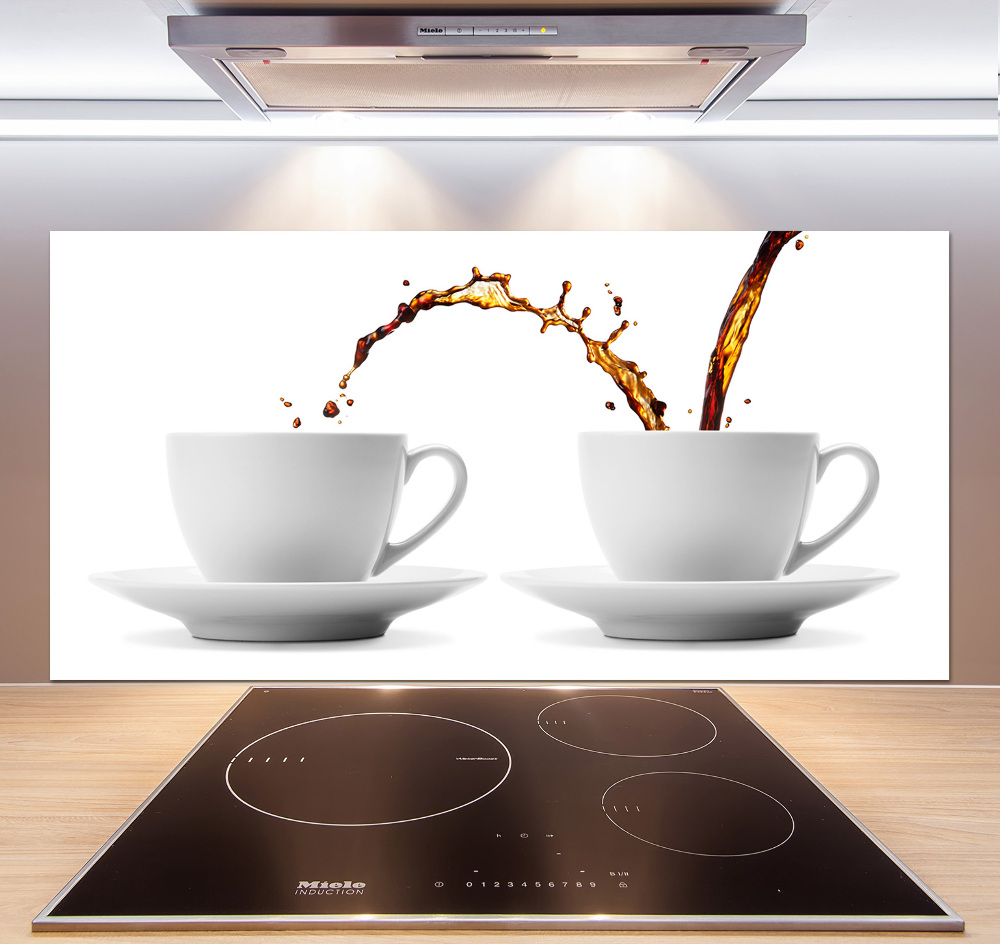 Cooker splashback Pouring coffee