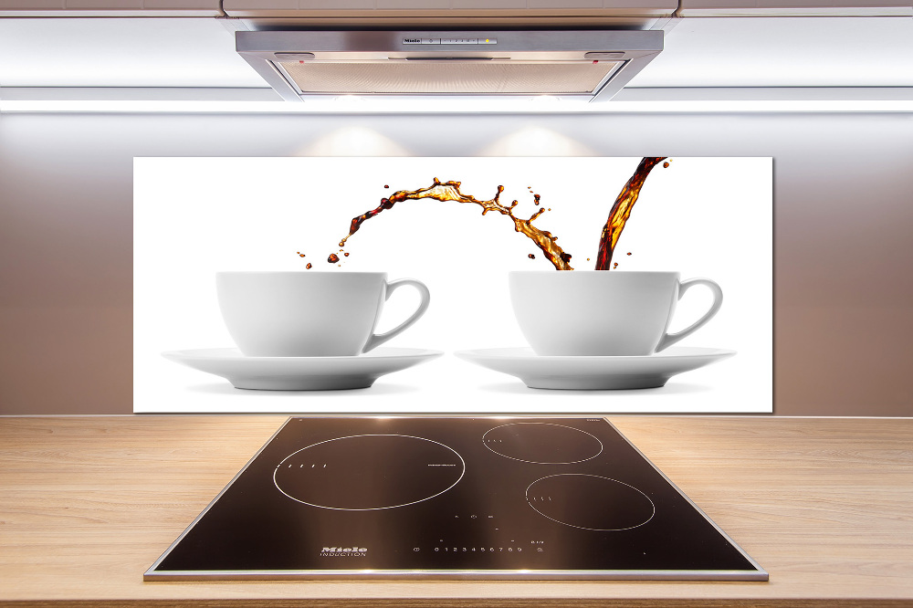 Cooker splashback Pouring coffee