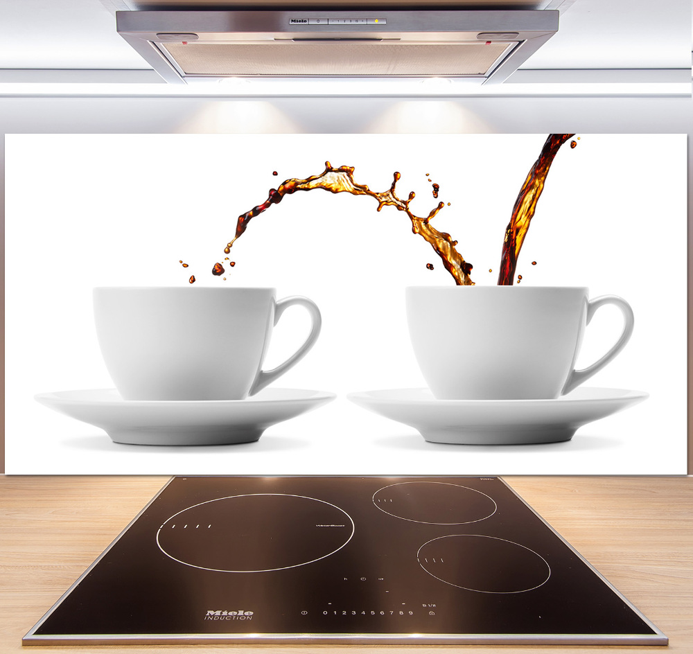 Cooker splashback Pouring coffee