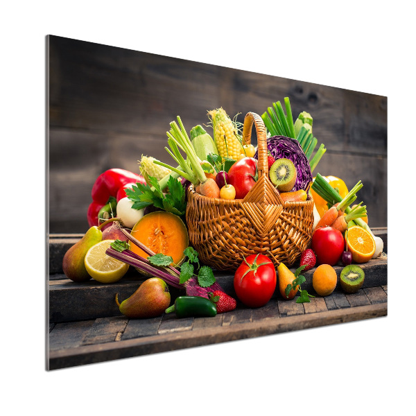 Cooker splashback Fruit vegetable basket