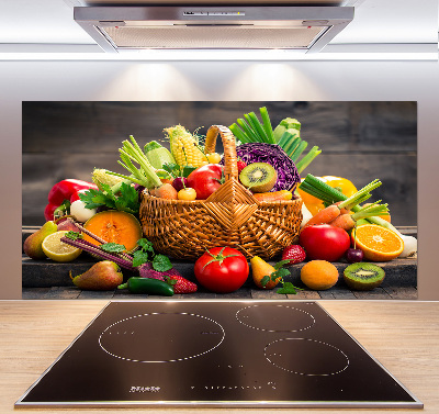 Cooker splashback Fruit vegetable basket